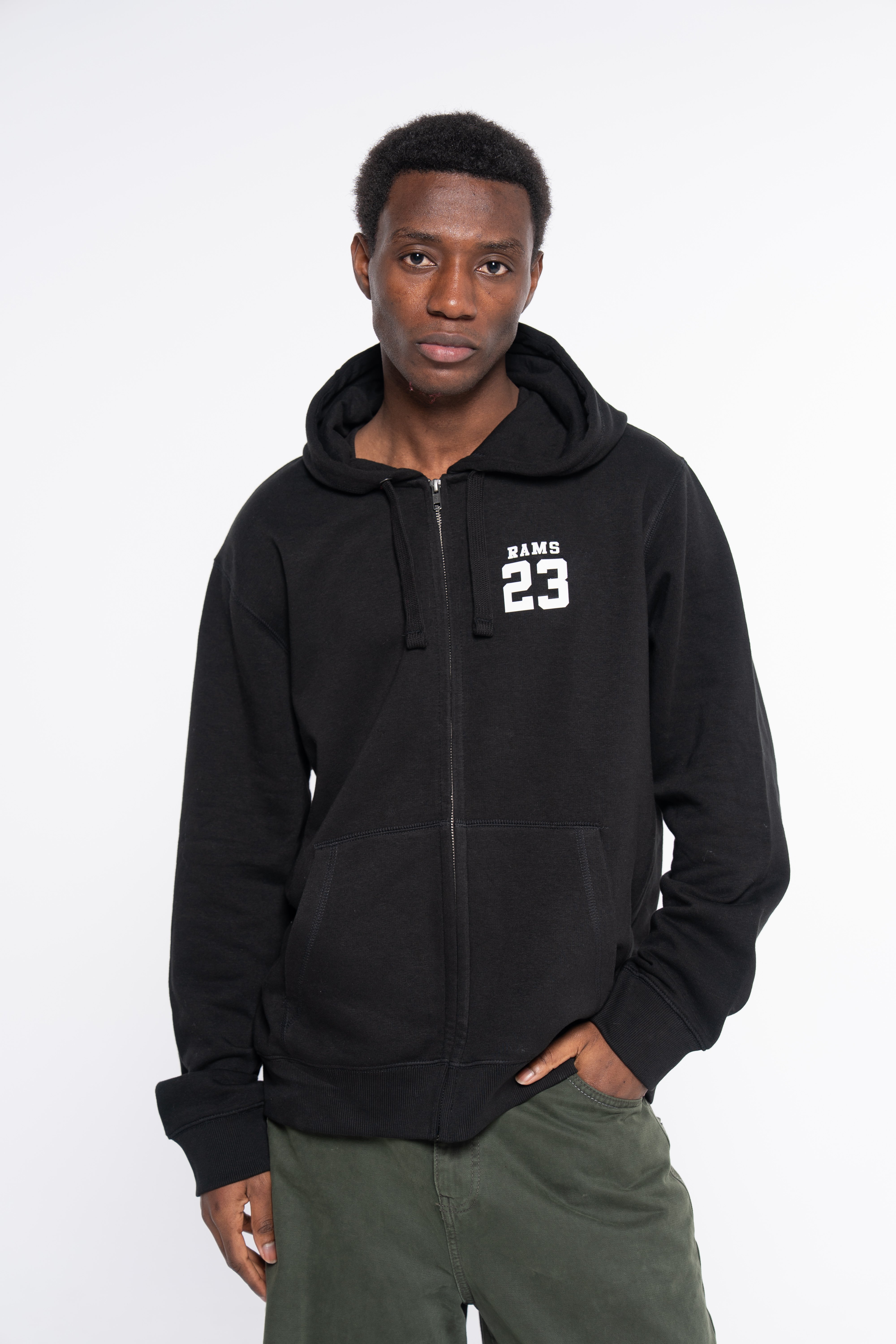 Sudadera RAMS23 SUDADERA CREMALLERA CLASSIC LOGO NEGRO – NEGRO