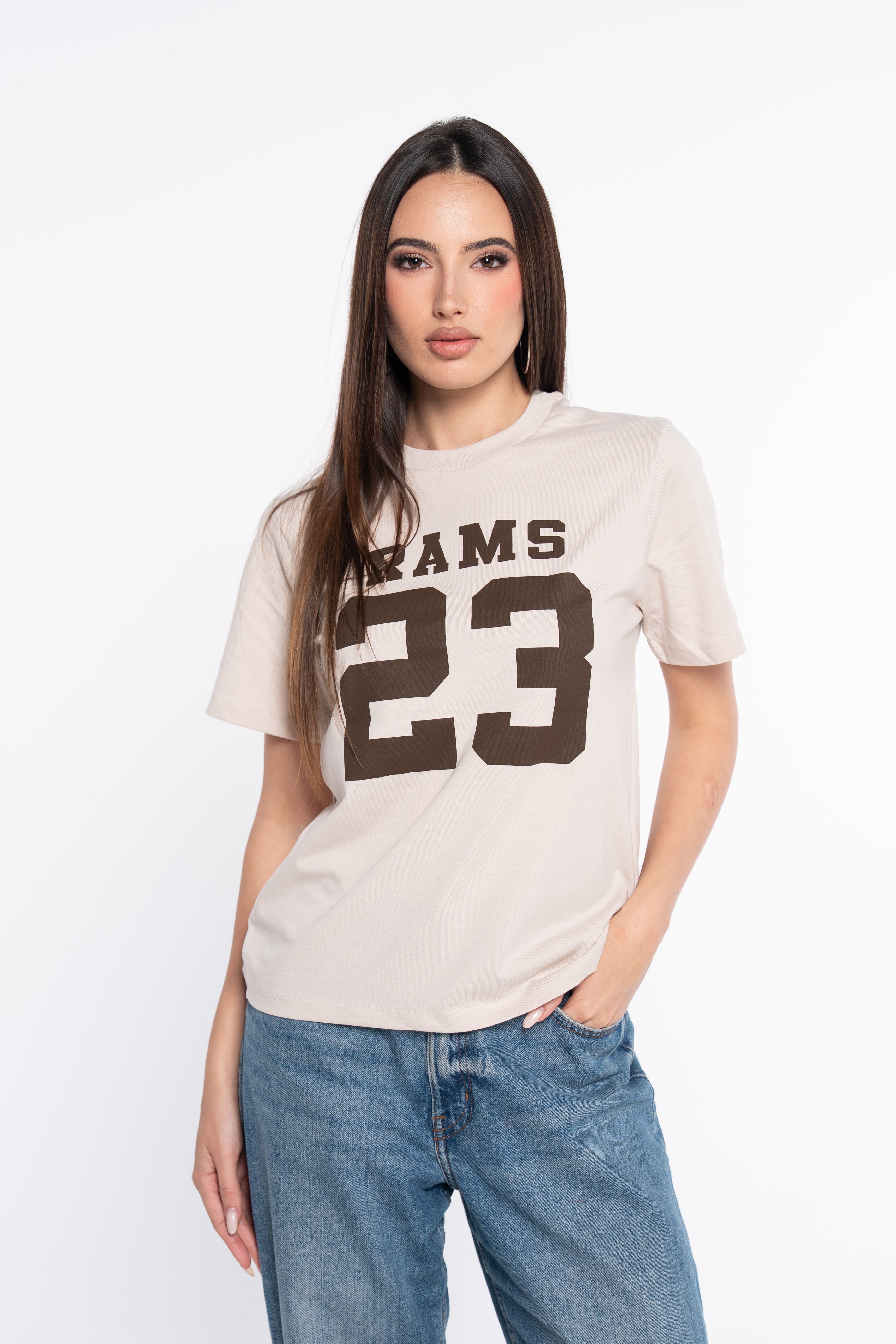 CAMISETA CLASSIC LOGO BLANCO MARRON