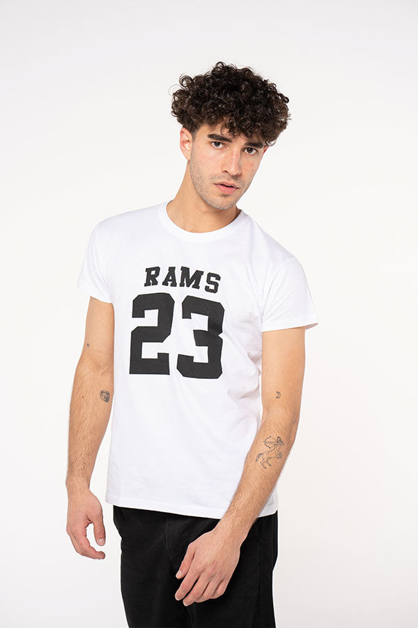 Camiseta Rams 23 Classic Logo Blanco/Negro