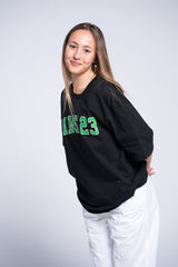 CAMISETA OVERSIZE Negra Con Estampado UNIVERSITY Verde