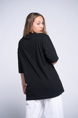 CAMISETA OVERSIZE Negra Con Estampado UNIVERSITY Verde