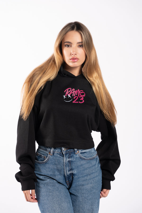 Sudadera Mujer Corta con estampado Grafitti delant