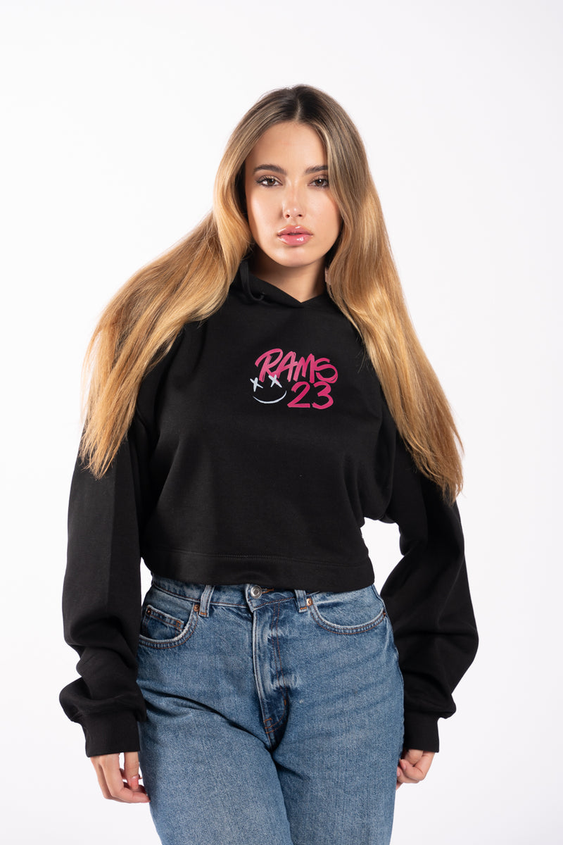 Sudadera Mujer Corta con estampado Grafitti delant