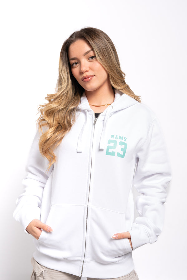 Sudadera classic logo cremallera Blanco