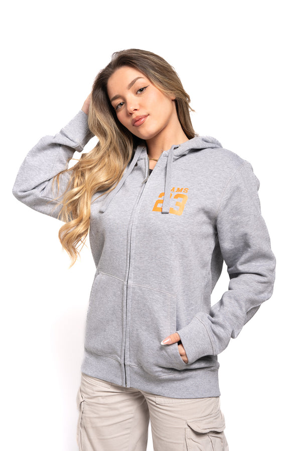 Sudadera classic logo cremallera Gris