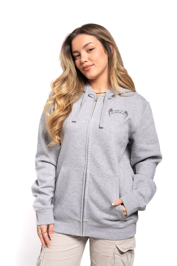 Sudadera alas cremallera Gris