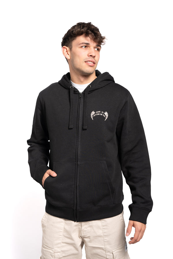 Sudadera alas cremallera Negro