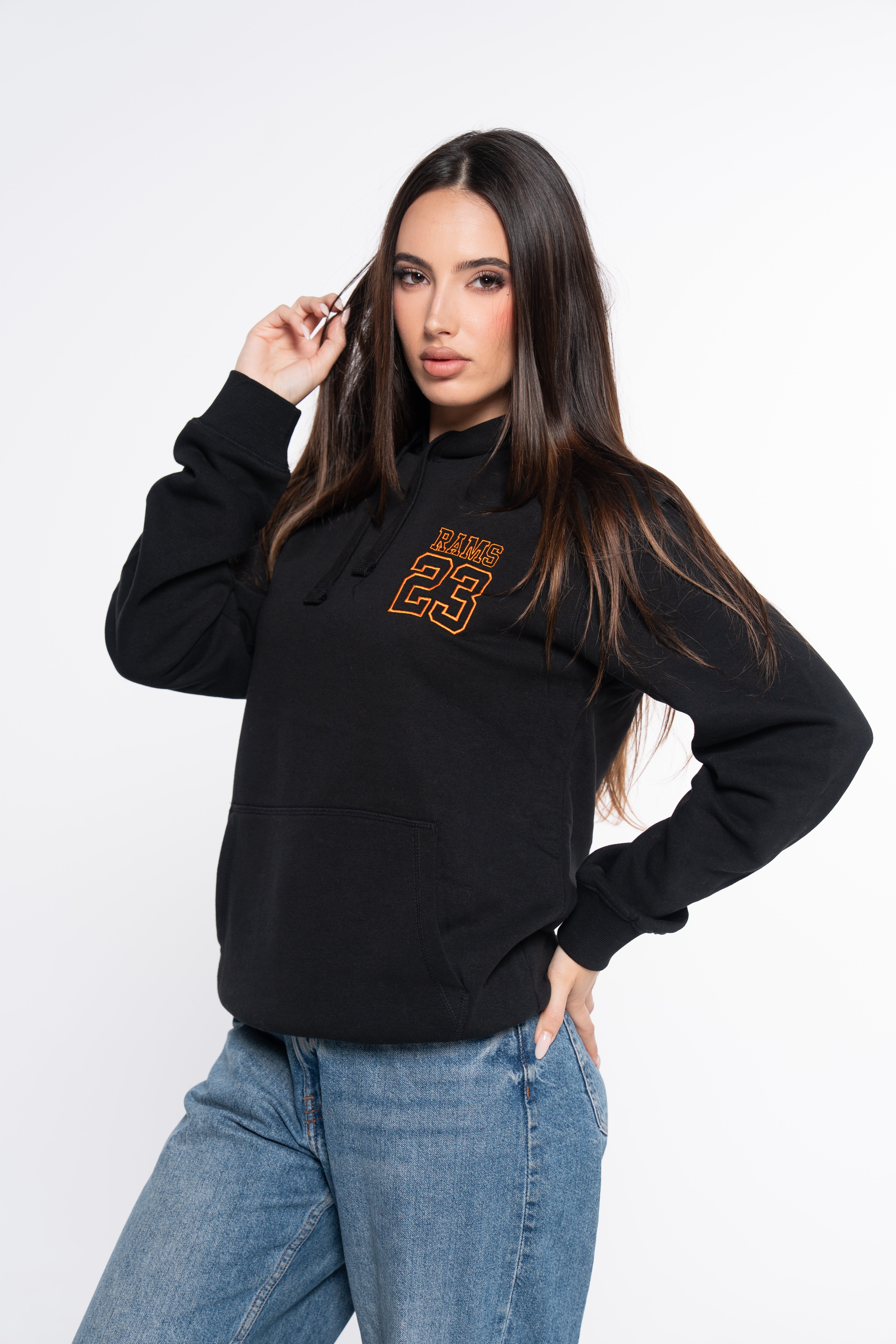 SUDADERA BORDADO SILUETA NEGRO