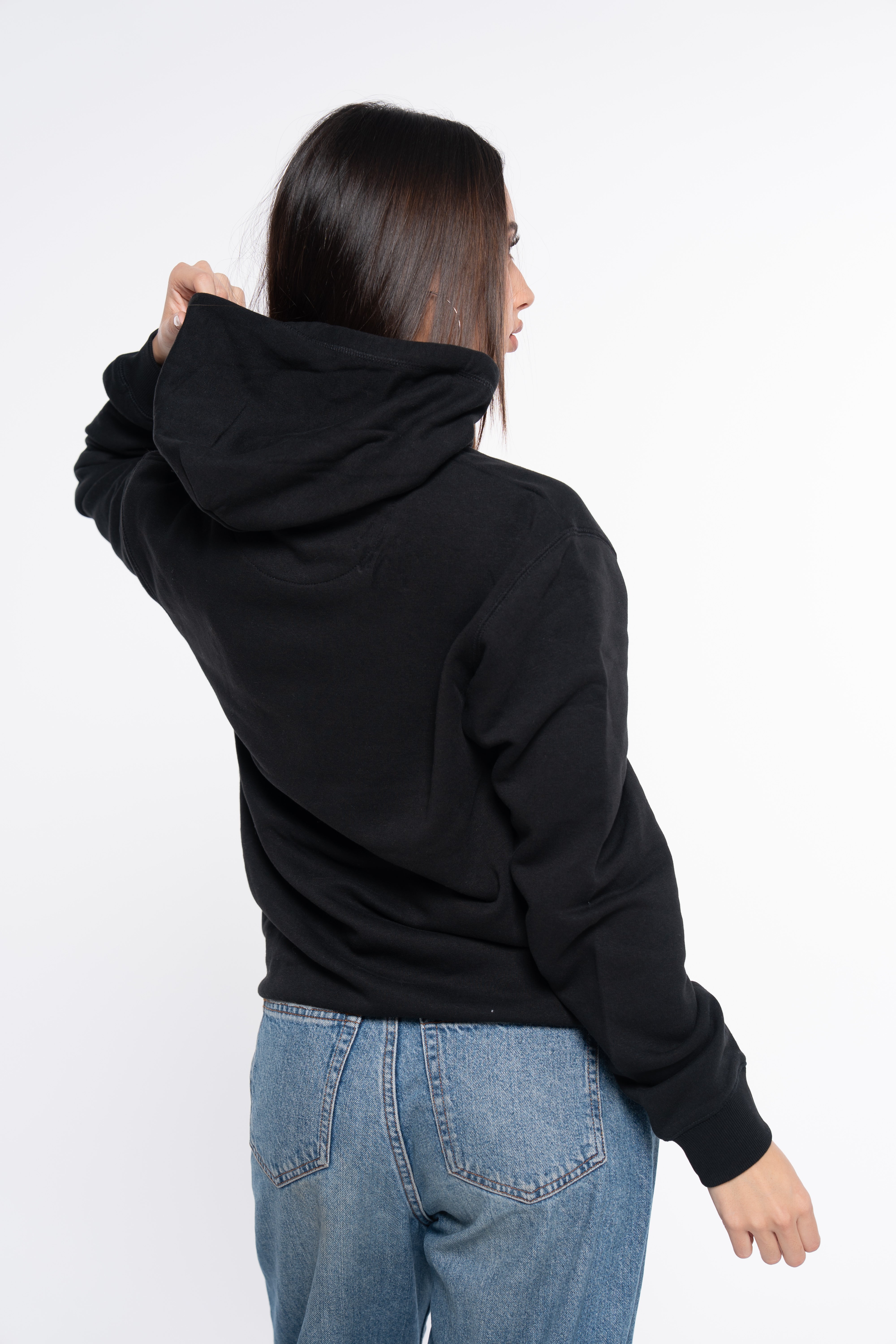 SUDADERA BORDADO SILUETA NEGRO
