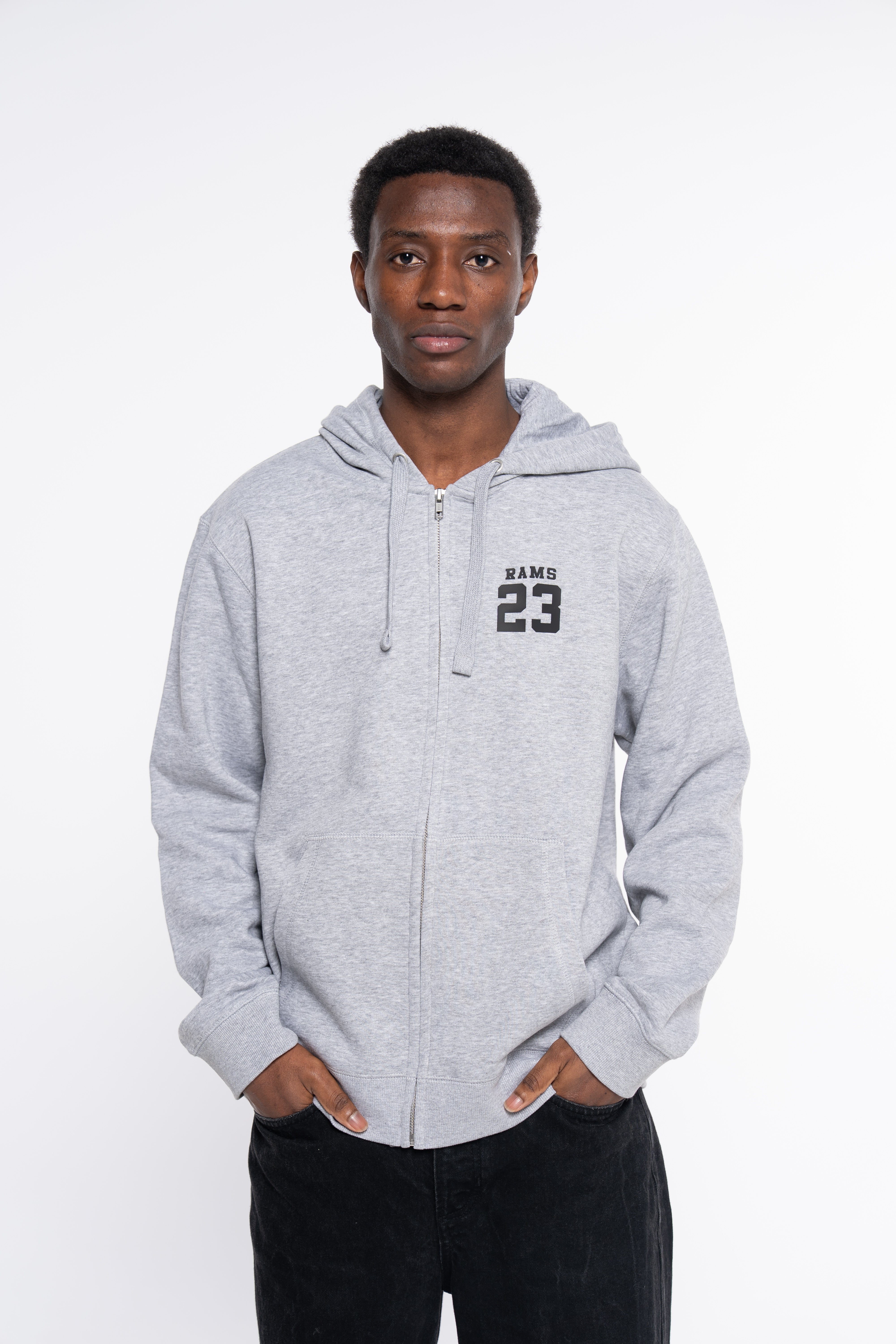 Sudadera RAMS23 SUDADERA CREMALLERA CLASSIC LOGO GRIS – GRIS