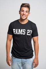 Camiseta Rams 23 Logo Grande Negro/Blanco