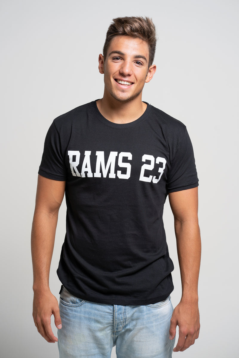 Camiseta Rams 23 Logo Grande Negro/Blanco