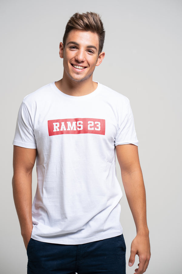 Rams 23 Estampado Rectangular Blanco/Rojo