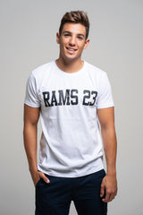 Camiseta Rams 23 Logo Grande Blanco/Negro