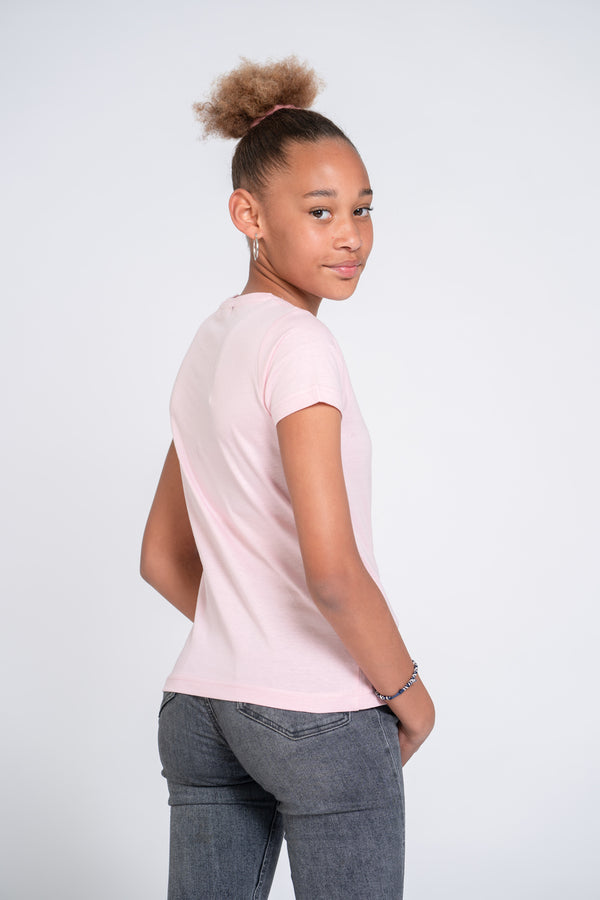 Camiseta KID Rosa Estampado Silueta