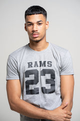 Camiseta Rams 23 Classic Logo Gris/Negro