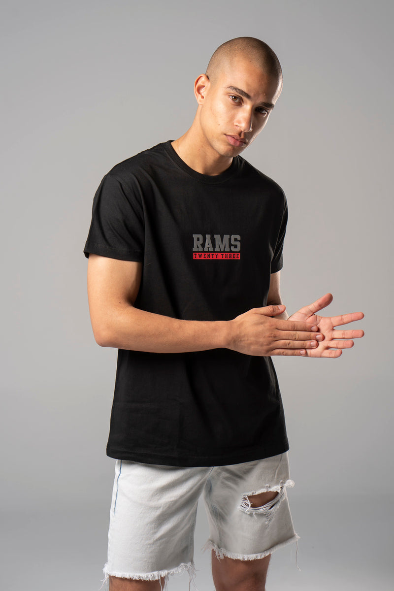 Camiseta Negra Estampado Rams Twenty Three