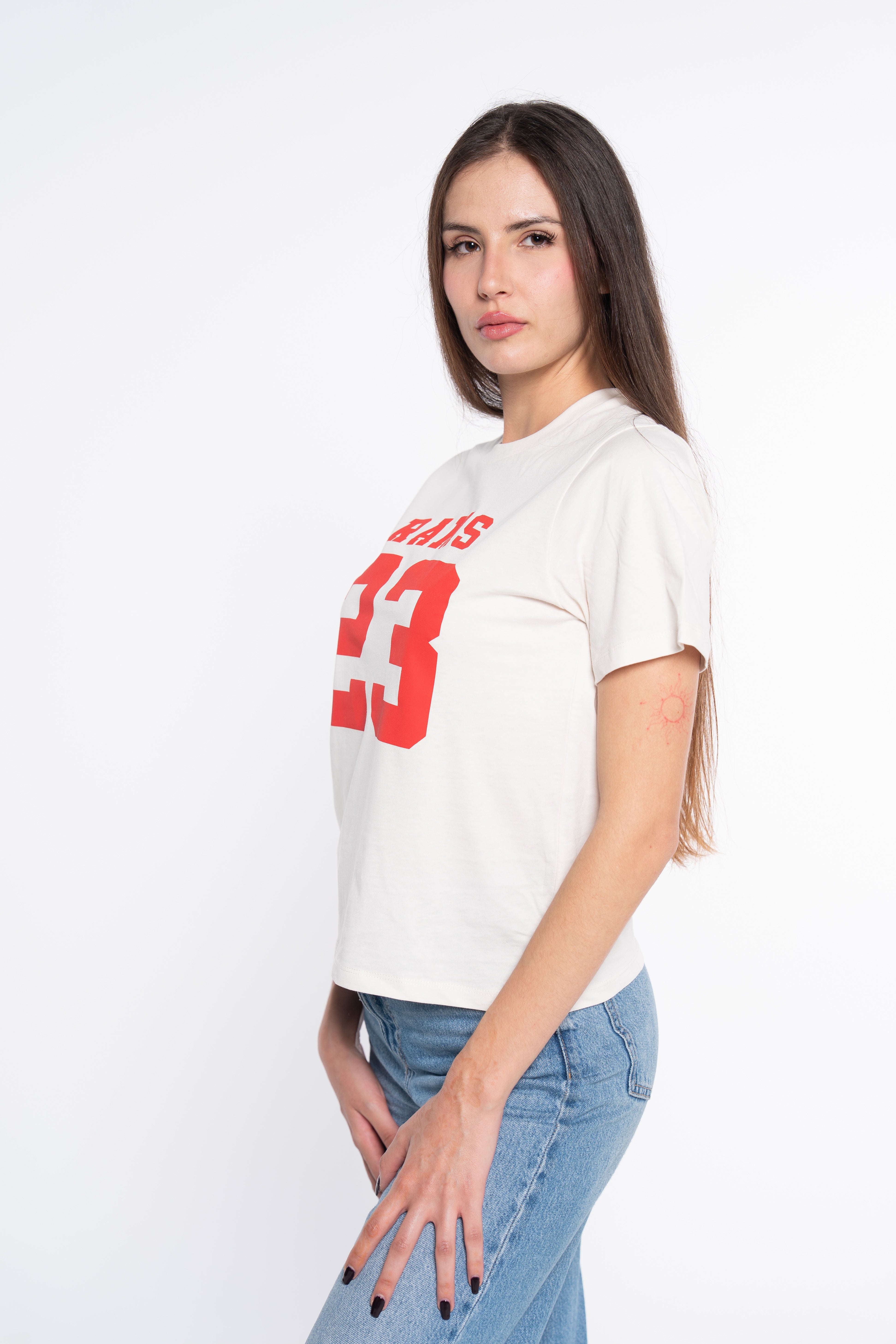CAMISETA CLASSIC LOGO BLANCO ROTO