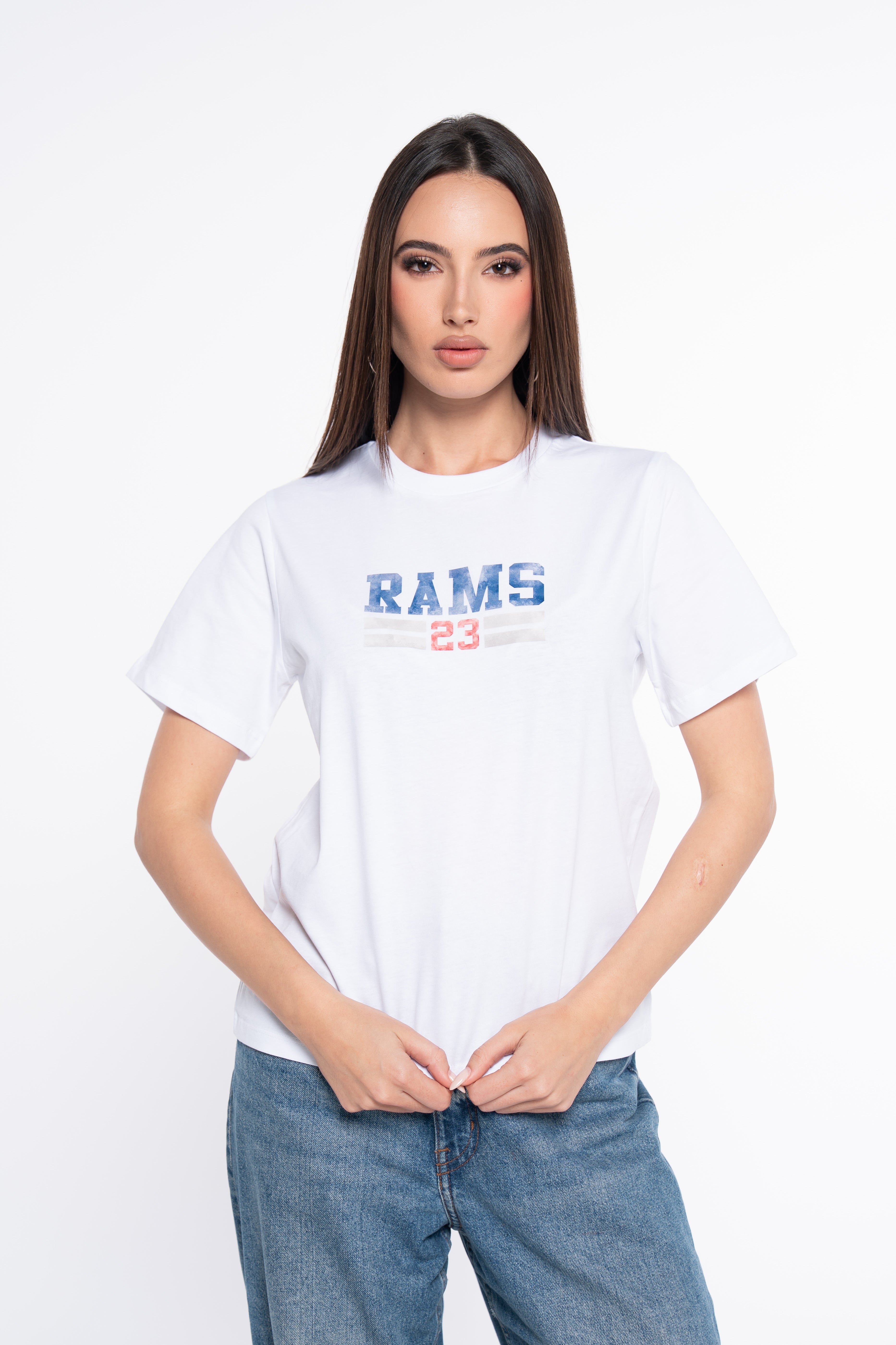 Camisetas RAMS23 CAMISETA AVIADOR 23 BLANCO – AZUL MARINO