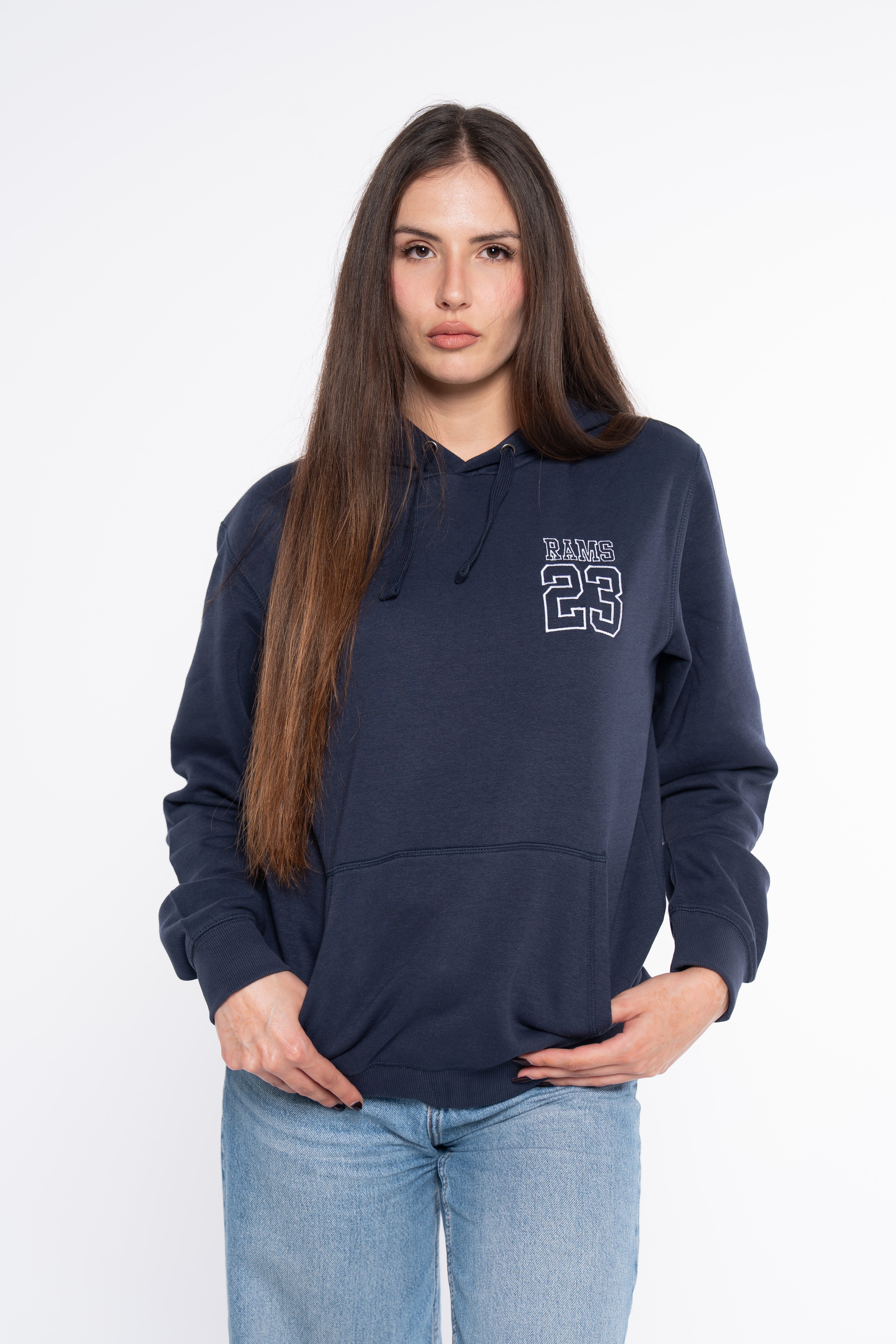 Sudadera RAMS23 SUDADERA BORDADO SILUETA AZUL MARINO – AZUL MARINO
