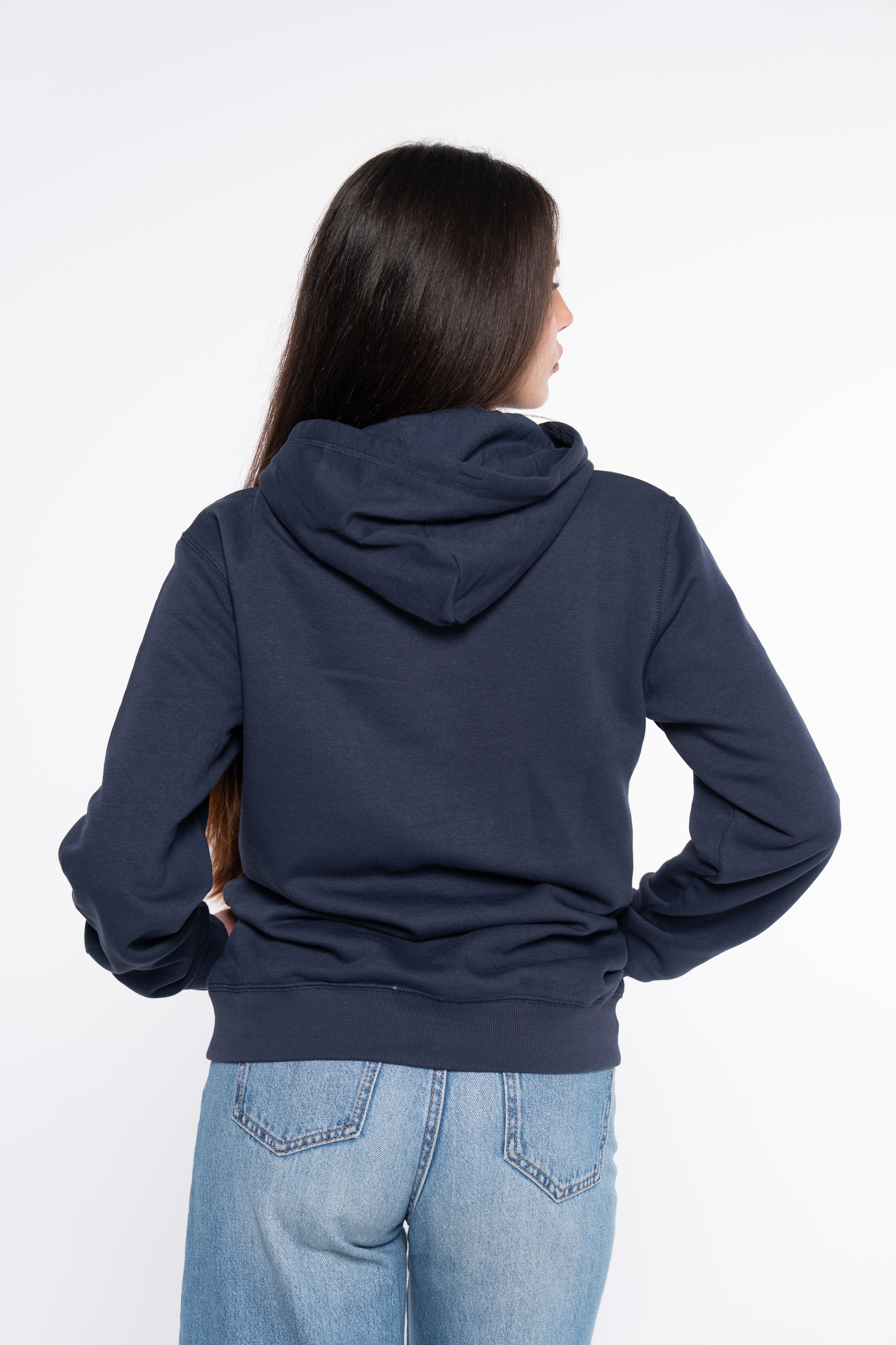 SUDADERA BORDADO SILUETA AZUL MARINO