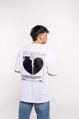 CAMISETA BROKEN HEART OVERSIZE BLANCA