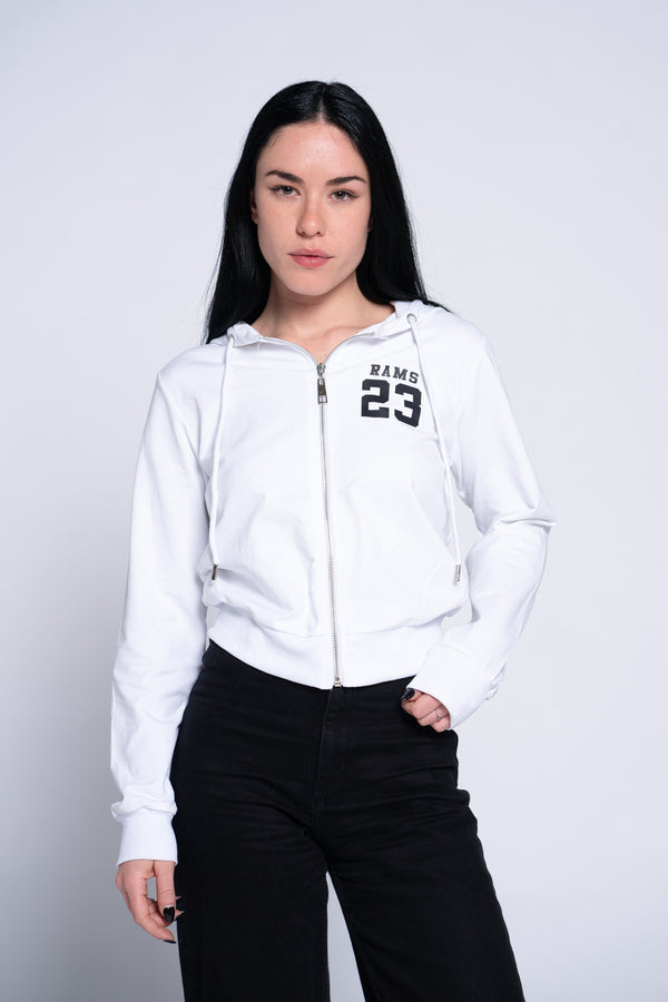 SUDADERA CON CREMALLERA CLASSIC LOGO Blanco