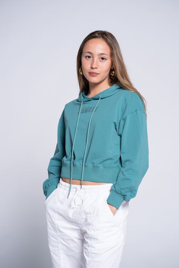 SUDADERA CORTA SILUETA Verde